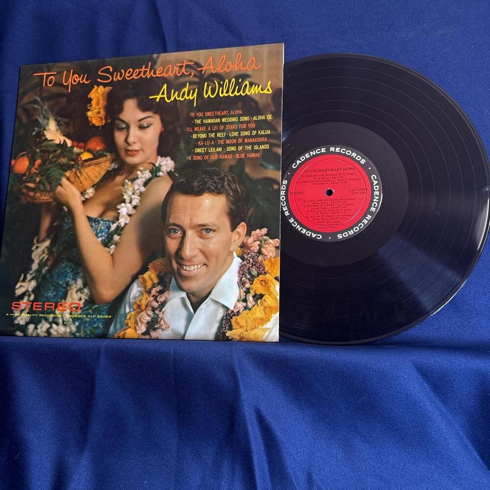 Andy Williams 1961 To You Sweetheart Aloha vinyl record vinyl #hawaiianmusic